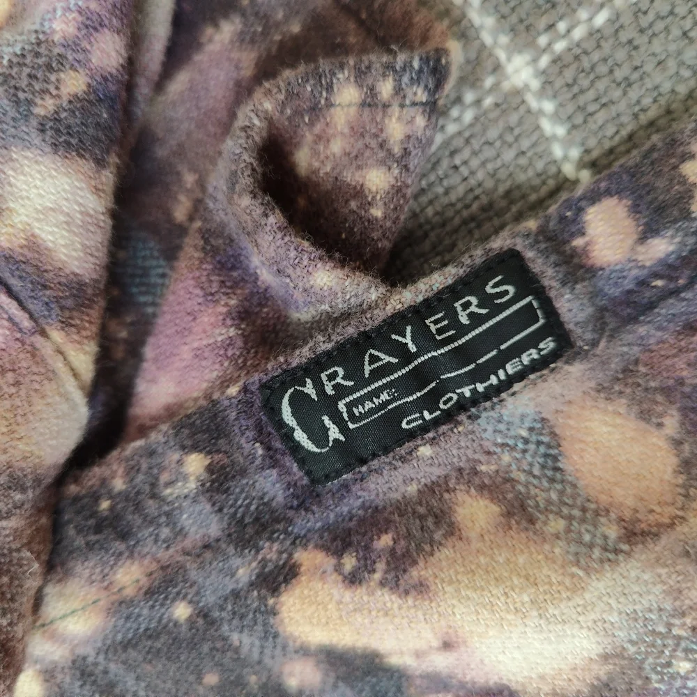Grayers Clothiers Once in a Blue Moon Distressed Acid Bleached Flannel Shirt - Picture 7 of 9